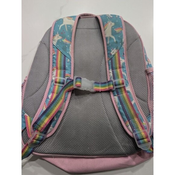 Pottery Barn Kids Mackenzie Backpack Aqua Unicorn Rainbow Parade Pink - Picture 2 of 7